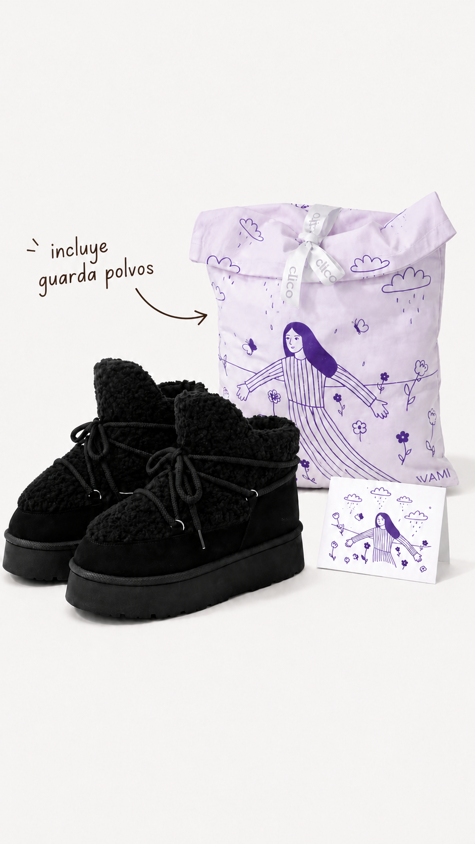 Botas de peluche que elevan tu outfit