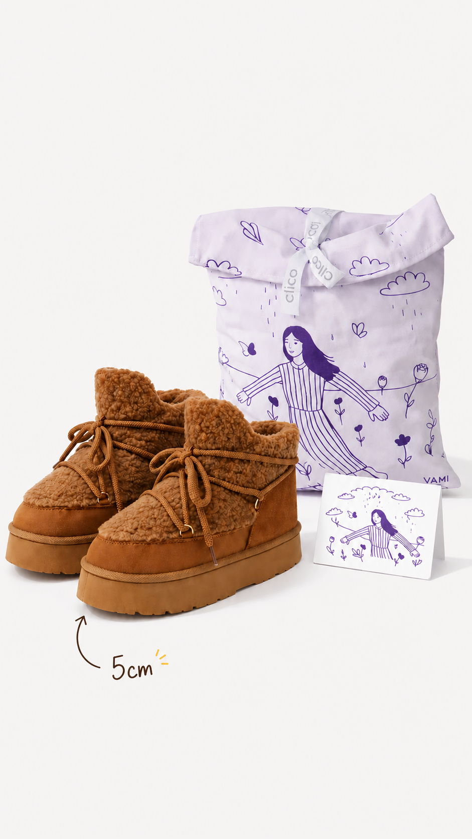 Botas de peluche que elevan tu outfit