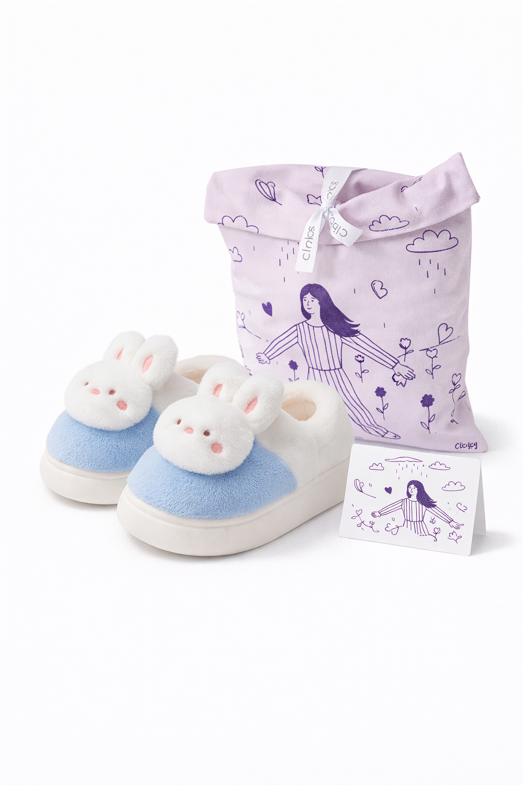 Pantuflas conejito azul