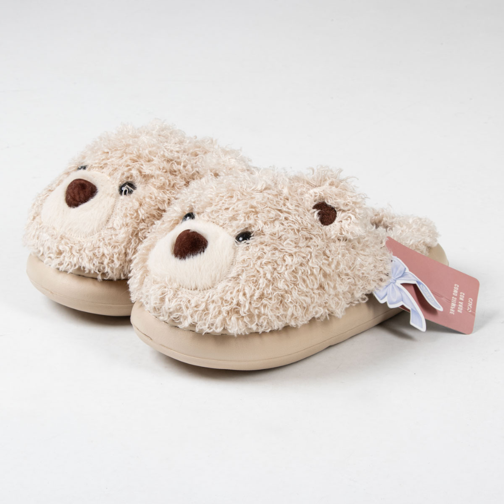 Pantuflas oso marfil