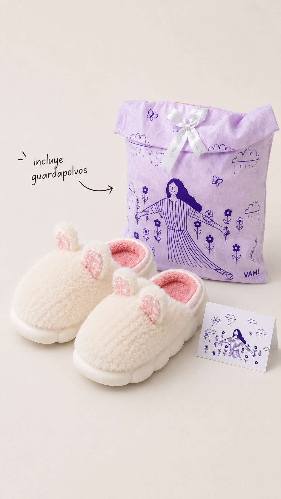 Pantufla Gato blanco