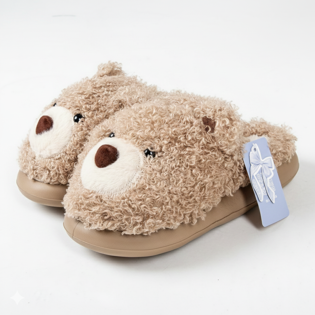 Pantuflas oso café