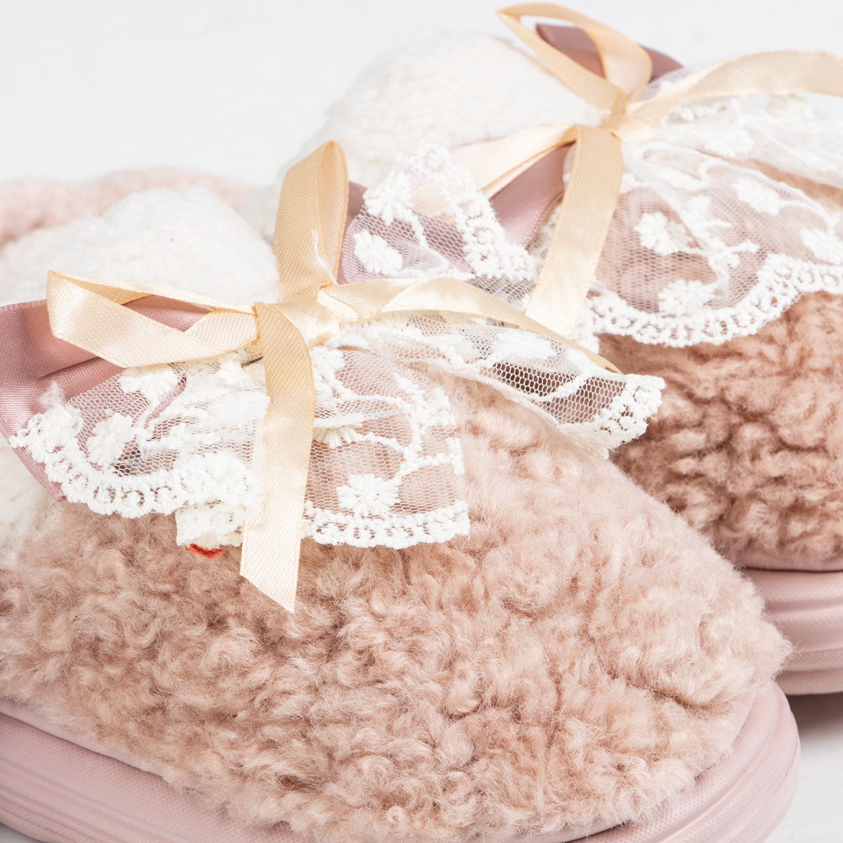 Pantufla encaje rosa