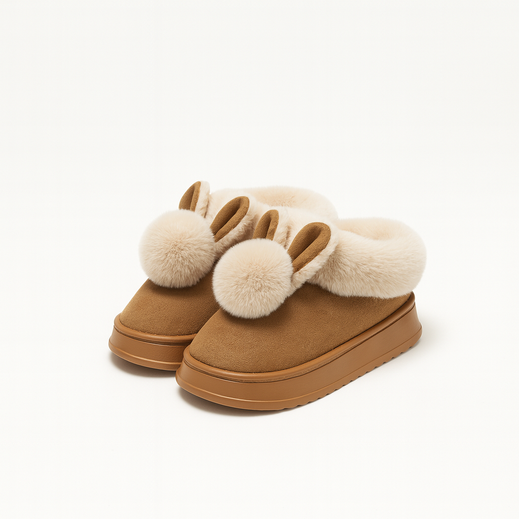 Pantuflas conejo café